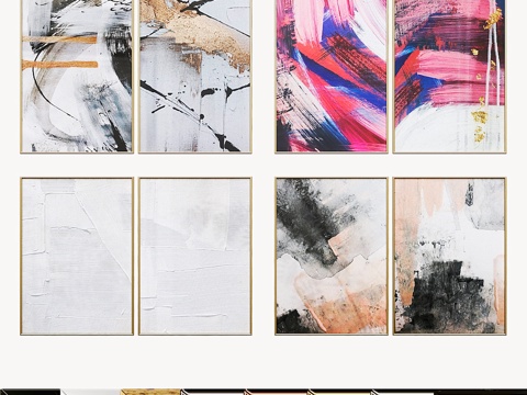  海报套装 AH 抽象系列3d模型 