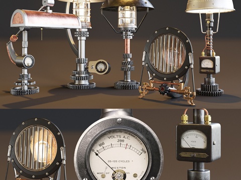  AVE Machine Brothers 灯具套装3d模型 