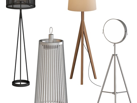  三脚落地灯3d模型 