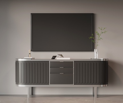  现代意式电视柜 边柜su模型 