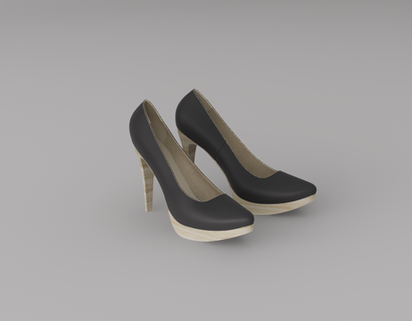  高跟鞋su模型 