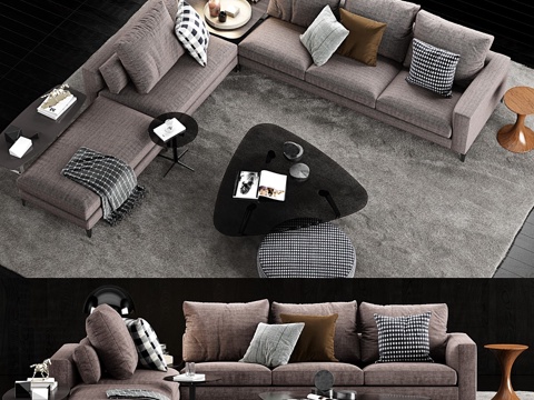  Minotti Andersen 四人座沙发3d模型 