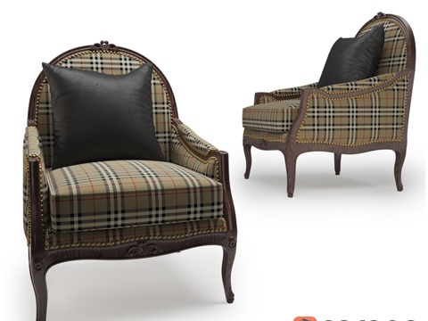  Ralph Lauren 爱尔兰海岸雕花休闲椅3d模型 