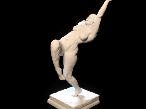  米德尔海姆公园欢愉中的女性雕塑3d模型 