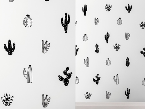  Kenna Sato设计系列仙人掌墙贴3d模型 