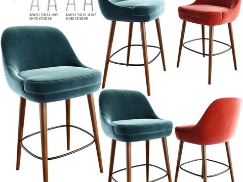  375 Walter Knoll 吧台凳3d模型 