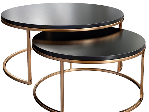  圆形套叠咖啡桌3d模型 