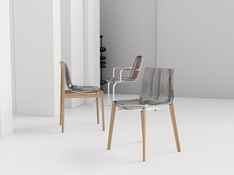 现代简约椅子 亚克力椅子 透明椅 网红椅su模型