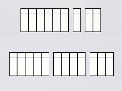 彩绘玻璃铝制窗3d模型 
