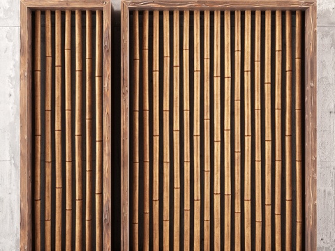  竹制装饰枝条3d模型 