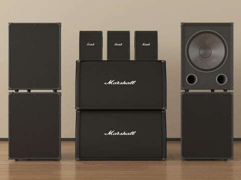  现代音响 低音炮3d模型 