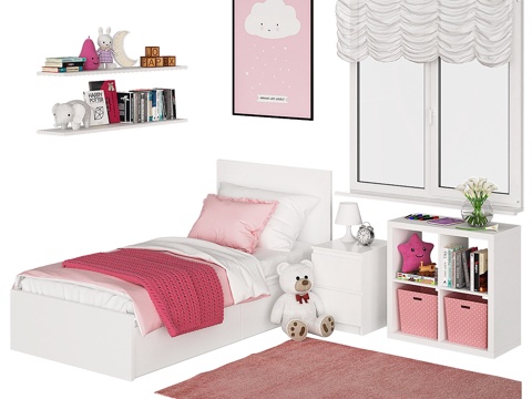  通用儿童房 粉色3d模型 