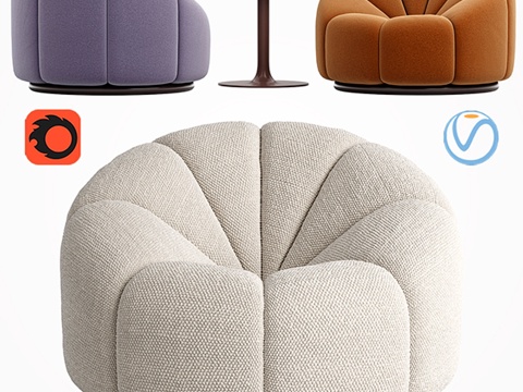  皮埃尔·波兰阿尔法扶手椅3d模型 