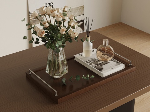  现代复古摆件 花瓶 香水su模型 