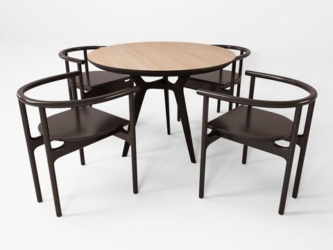  UNIKA MOBLAR餐桌与半扶手椅3d模型 