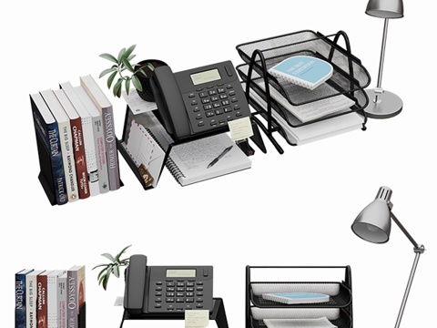  桌面装饰套装3d模型 