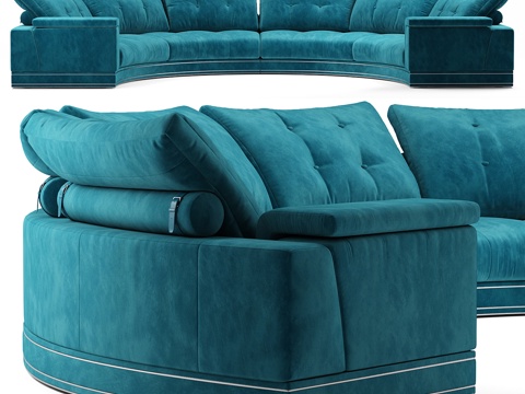  安德鲁圆形组合天鹅绒沙发 - Fendi Casa3d模型3d模型 