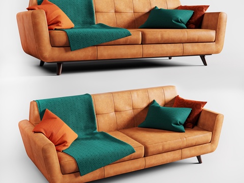  Joybird Hughes皮革沙发3d模型 