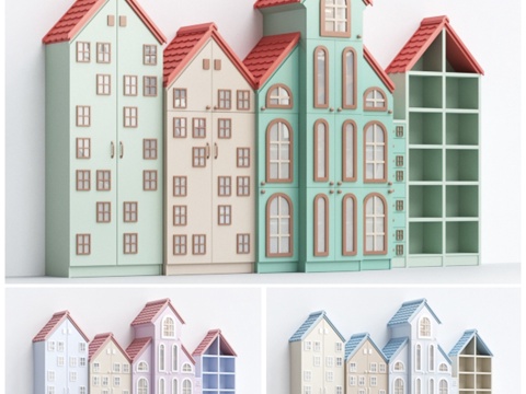  儿童柜子-小屋系列第一辑3d模型 