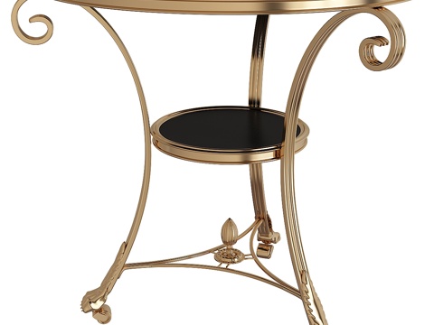  黑色花岗岩边桌3d模型 