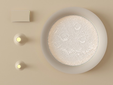 现代石膏灯 月球壁灯su模型