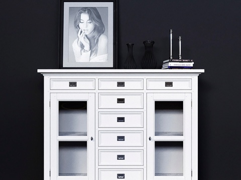  带玻璃门的抽屉柜 Dantone Home Oxf3d模型 