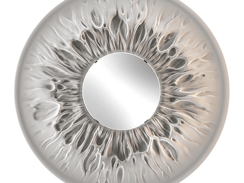  现代侘寂浮雕装饰圆镜3d模型 