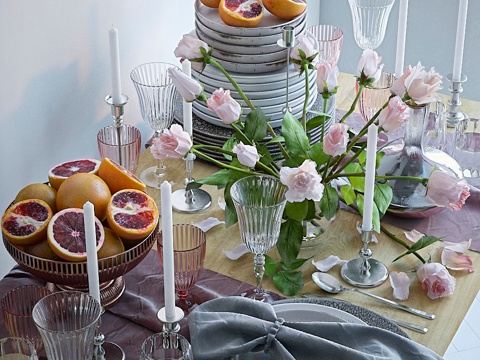  餐桌布置263d模型 