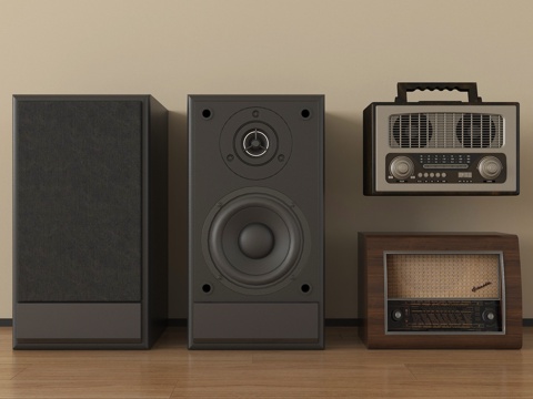 现代音响 低音炮 影音设备su模型