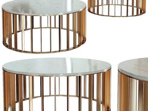  Roxette大理石台面圆形茶几3d模型 