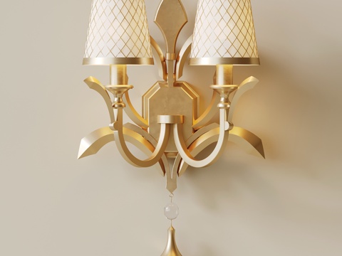  法式复古壁灯 金属壁灯3d模型 