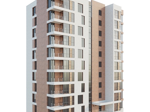  多层住宅建筑3d模型 