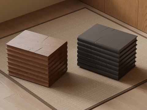 中古风沙发凳su模型