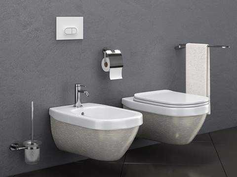  HATRIA ABITO 系列马桶与坐浴盆3d模型 