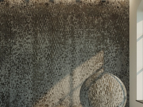  混凝土墙。旧混凝土。233d模型 