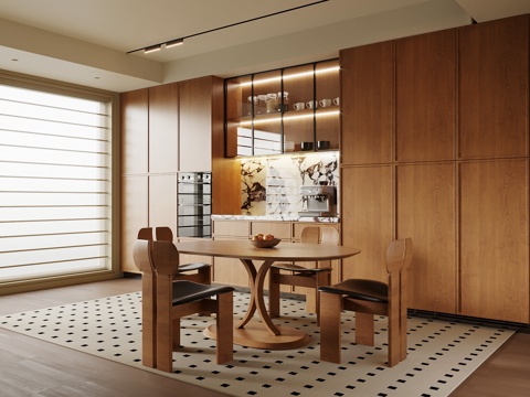  中古风餐厅3d模型 