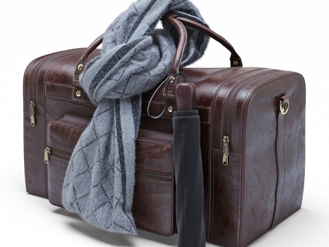  皮革军用行李袋3d模型 