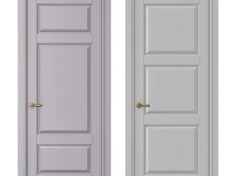  现代奶油风室内单开门3d模型 