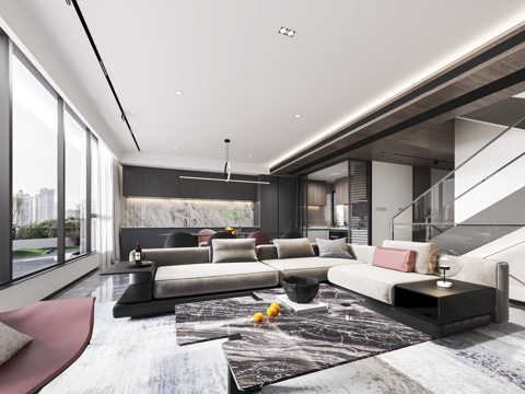  轻奢别墅 样板间 最新全套施工图 效果图合集cad施工图 