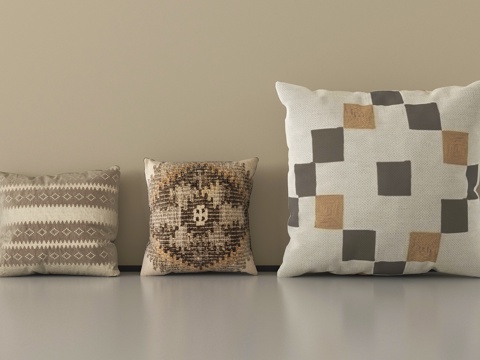 现代抱枕 装饰抱枕 布艺抱枕su模型