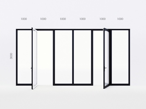  阳台门 Alumil3d模型 