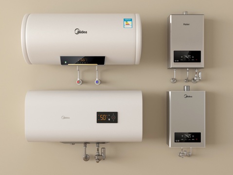现代热水器 电热水器 燃气热水器su模型