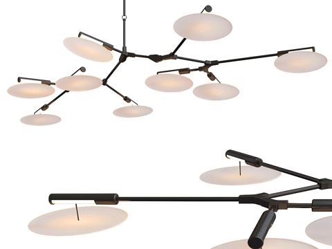  分支圆盘 - 黑色吊灯_23d模型 