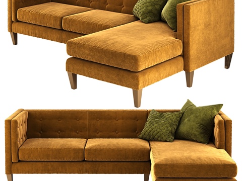  Crate and Barrel Aidan组合沙发3d模型 