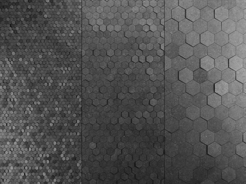  石质六边形地砖3d模型 