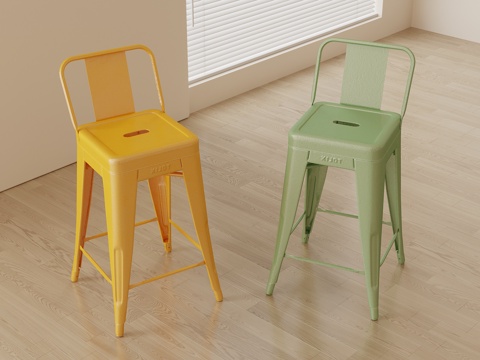 现代吧台椅su模型