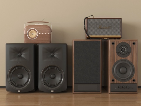 现代音响 低音炮 影音设备su模型