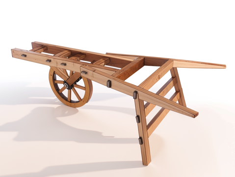 独轮车工地推车su模型