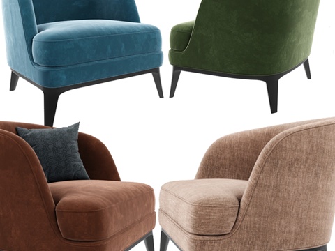  塞舌尔木饰边椅子3d模型 