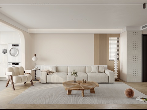  轻奢奶油风大平层样板间 最新全套施工图 效果图合集cad施工图 